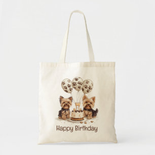 Bolso De Tela Feliz cumpleaños Yorkie Dogs