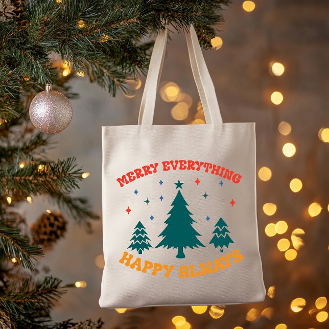 Bolso De Tela Feliz de todo siempre feliz Tote, regalo de Navida (Christmas couple gift, festive tote, merry holiday, Christmas shopping bag, New Year gift, holiday)