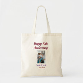 Bolso De Tela Feliz décimo aniversario foto boda apellido d