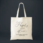 Bolso De Tela Feliz desde el 25 aniversario personalizado<br><div class="desc">Un guión de caligrafía romántico y elegante 'felizmente siempre después' en esta bolsa de tote con 25 años de boda plateado hace un regalo especial por el aniversario de keepsake para la pareja feliz. Personalice con los nombres del Sr. y la Sra. y su boda de fecha o año de...</div>