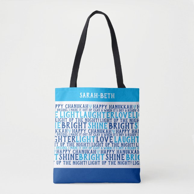 Bolso De Tela FELIZ DESEO DE Festividades personalizadas HANUKKA (Anverso)