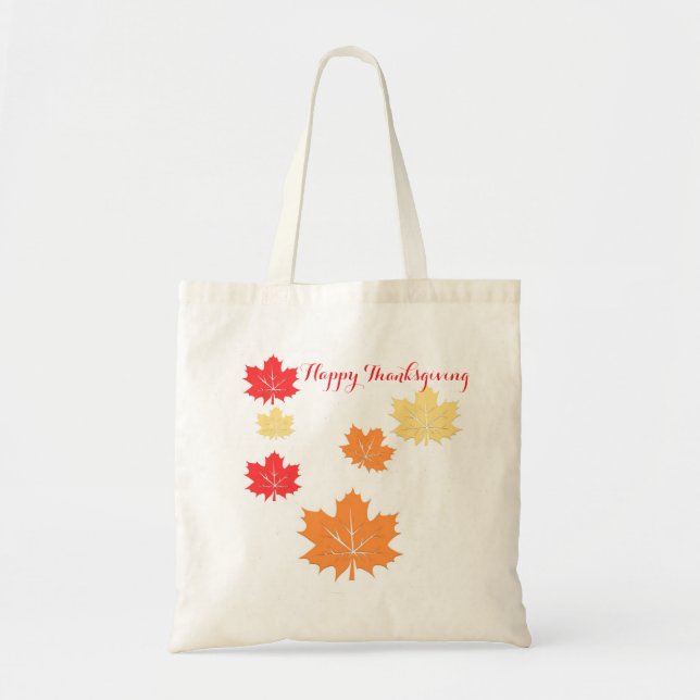 Bolso De Tela Feliz Día de Acción de Gracias (Frente)