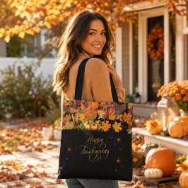 Bolso De Tela Feliz Día de Acción de Gracias Cosecha de Otoño 