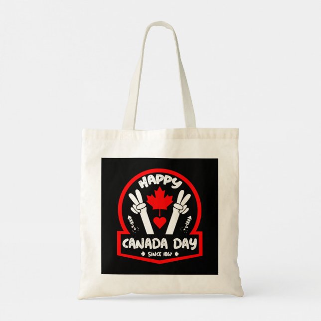 Bolso De Tela Feliz Día de Canadá (Reverso)