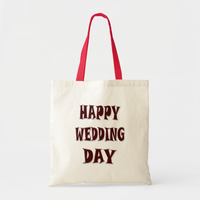 BOLSO DE TELA FELIZ DÍA DE LA BODA (Frente)