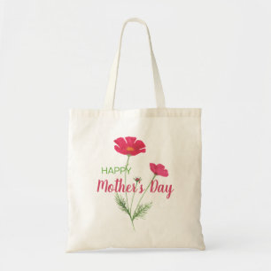 Bolso De Tela Feliz día de la madre, color de agua rosa