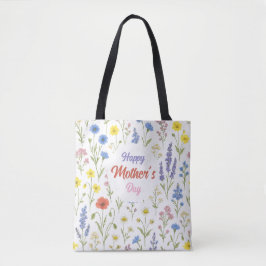 Bolso De Tela Feliz Día de la Madre Flor silvestre Tote Bag