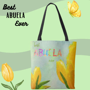 Bolso De Tela Feliz Día de la Madre mejor Abuela jamás tulipanes