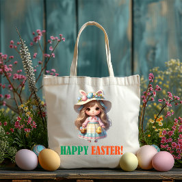 Bolso De Tela Feliz Día de Pascua - Chica