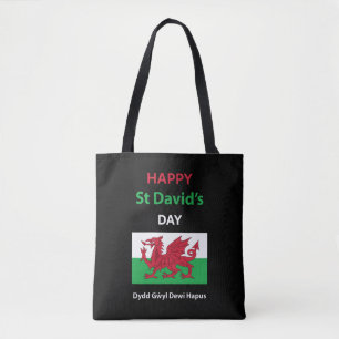 Bolso De Tela Feliz Día de San David Dydd Gæyl Dewi Hapus
