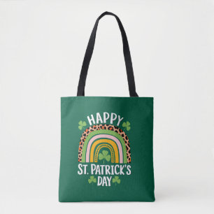Bolso De Tela Feliz día de San Patricio Arcoíris Trébol