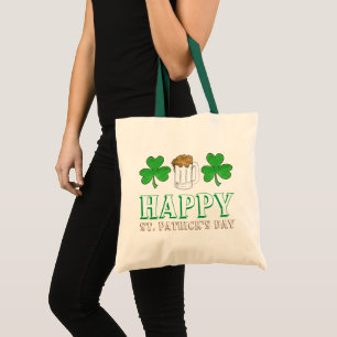 Bolso De Tela Feliz Día de San Patricio Cerveza Verde Shamrock