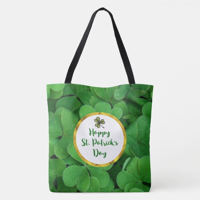 Bolso De Tela Feliz Día de San Patricio con vestidores verdes (Reverso)