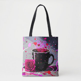 Bolso De Tela Feliz día de San Valentín Café y Confeti 