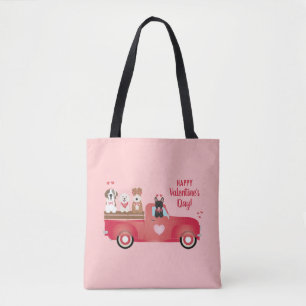 Bolso De Tela Feliz Día de San Valentín Camión de recogida Perro