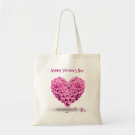 Bolso De Tela Feliz Día de San Valentín con amor a Hyacinth Rosa