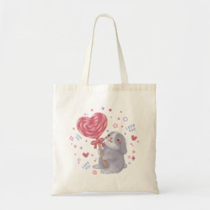 Bolso De Tela Feliz día de San Valentín con Bunny y Lollipop