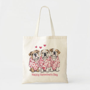 Bolso De Tela Feliz día de San Valentín English Bulldog