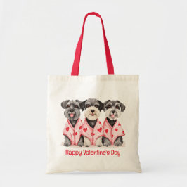 Bolso De Tela Feliz Día de San Valentín Perros Schnauzer