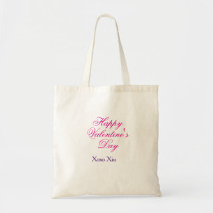 Bolso De Tela Feliz día de San Valentín rosa morado xoxo amor no