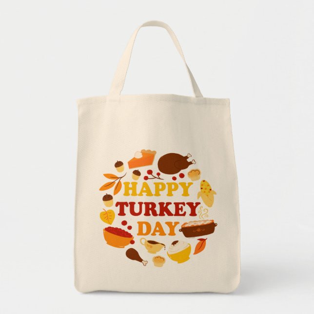 Bolso De Tela Feliz Día de Turquía (Frente)