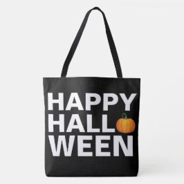 Bolso De Tela Feliz diseño de Halloween con tipo