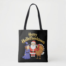 Bolso De Tela Feliz diseño de los amantes de HalloThanksmas