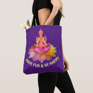 Bolso De Tela Feliz Diwali - Diosa Deepalavi Lakshmi 4