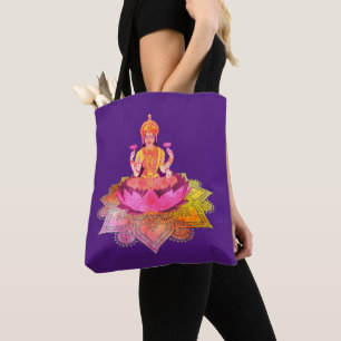 Bolso De Tela Feliz Diwali - Diosa Deepalavi Lakshmi 4