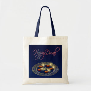 Bolso De Tela Feliz Diwali Ganesha Rangoli - Tote de presupuesto