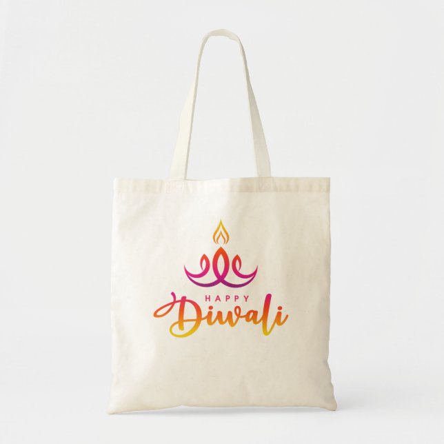Bolso De Tela Feliz Diwali - Prima del hinduismo (Frente)