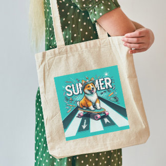 Bolso De Tela Feliz Doggo Summer Tote Bag