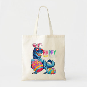 Bolso De Tela Feliz Eastrawar T Rex Dinosaur Easter Bunny Egg Co