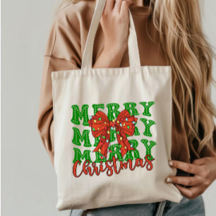 Bolso De Tela Feliz Feliz Feliz Feliz Navidad Coquette