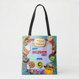 Bolso De Tela Feliz fiesta de Halloween lleno de truco o truco