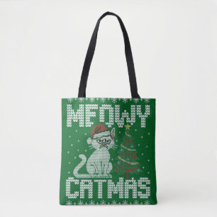 Bolso De Tela Feliz Gatnavidad Ya Animal Sucioso