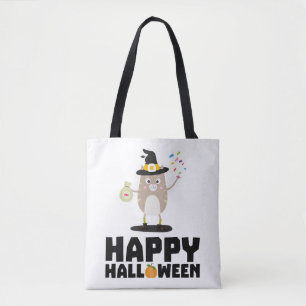 Bolso De Tela Feliz Gato de Brujas de Halloween
