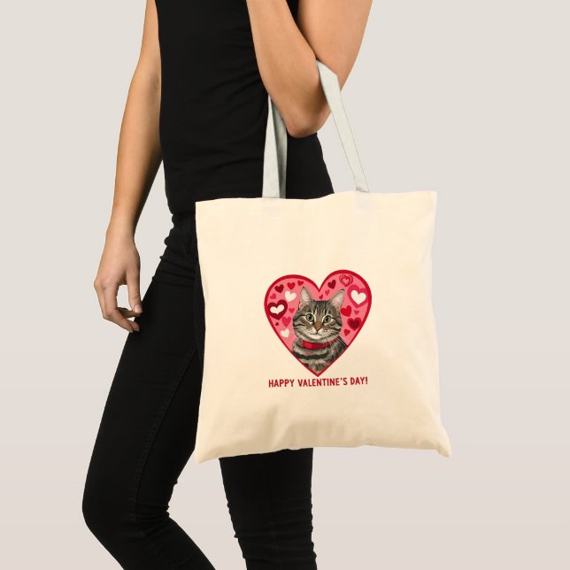 Bolso De Tela Feliz Gato de San Valentín (Anverso (producto))