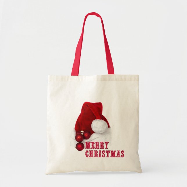 Bolso De Tela Feliz Gorra navideño (Frente)