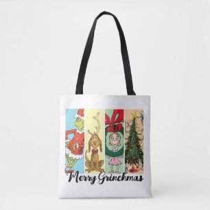Bolso De Tela Feliz Grinchmas Colaje Navideño