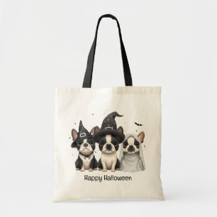 Bolso De Tela Feliz Halloween Boston Terrier Dogs