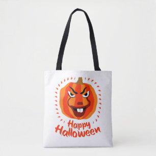 Bolso De Tela 🎃 Feliz Halloween - Calabaza divertida, asustada