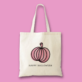 Bolso De Tela Feliz Halloween Calabaza Rosa