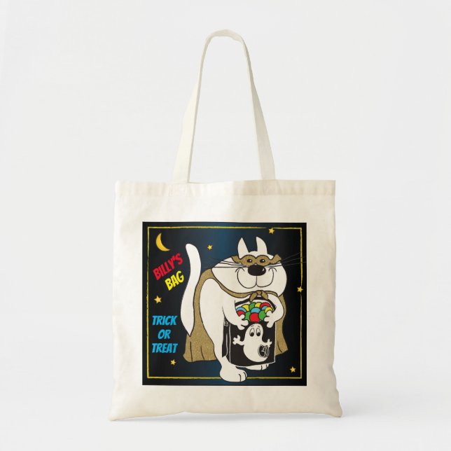 Bolso De Tela Feliz Halloween Cat Budget Tote Bag (Frente)