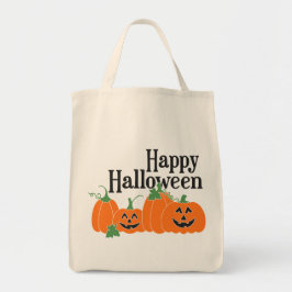 Bolso De Tela Feliz Halloween con calabazas y Linternas Jack O
