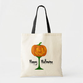 Bolso De Tela Feliz Halloween de Vino de Calabaza de Hallowine
