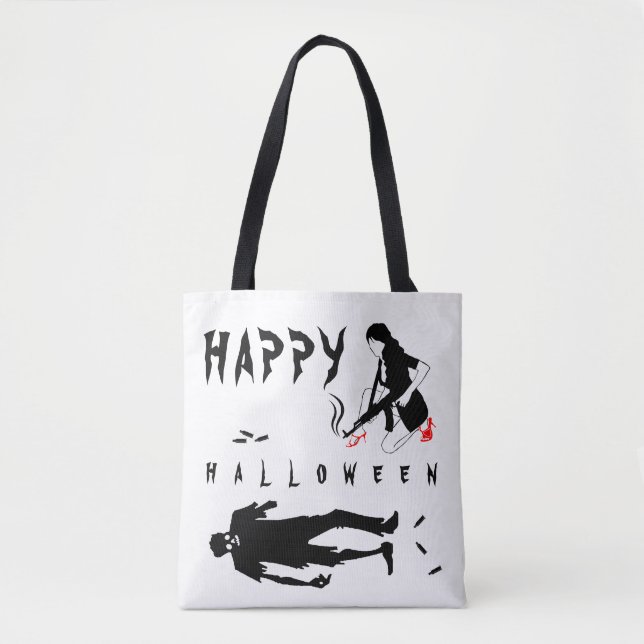 Bolso De Tela Feliz Halloween Divertido personalizado único en s (Anverso)
