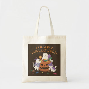 Bolso De Tela Feliz Halloween: gatos y fantasma
