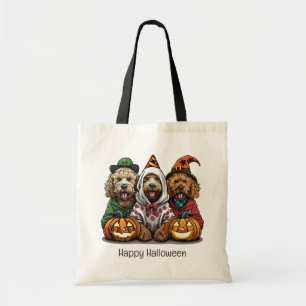 Bolso De Tela Feliz Halloween Goldendoodle Dogs