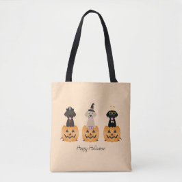 Bolso De Tela Feliz Halloween Labrador Recuperar Calabaza de Per